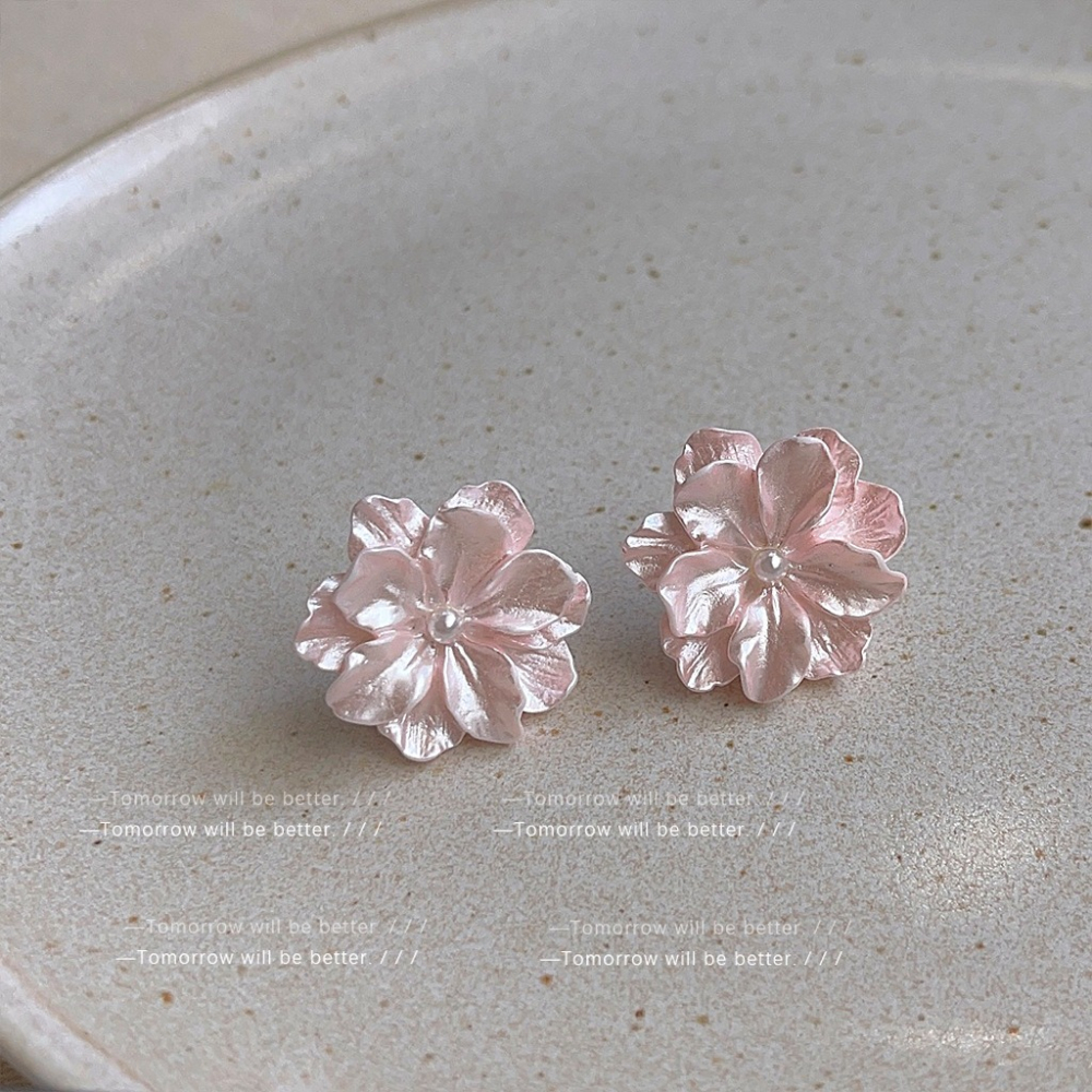小清新茶花耳釘-細節圖3