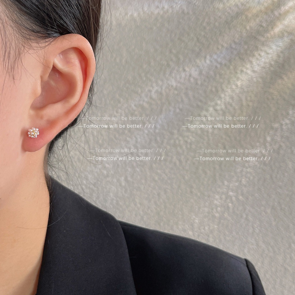 氣質珍珠球耳釘-細節圖3