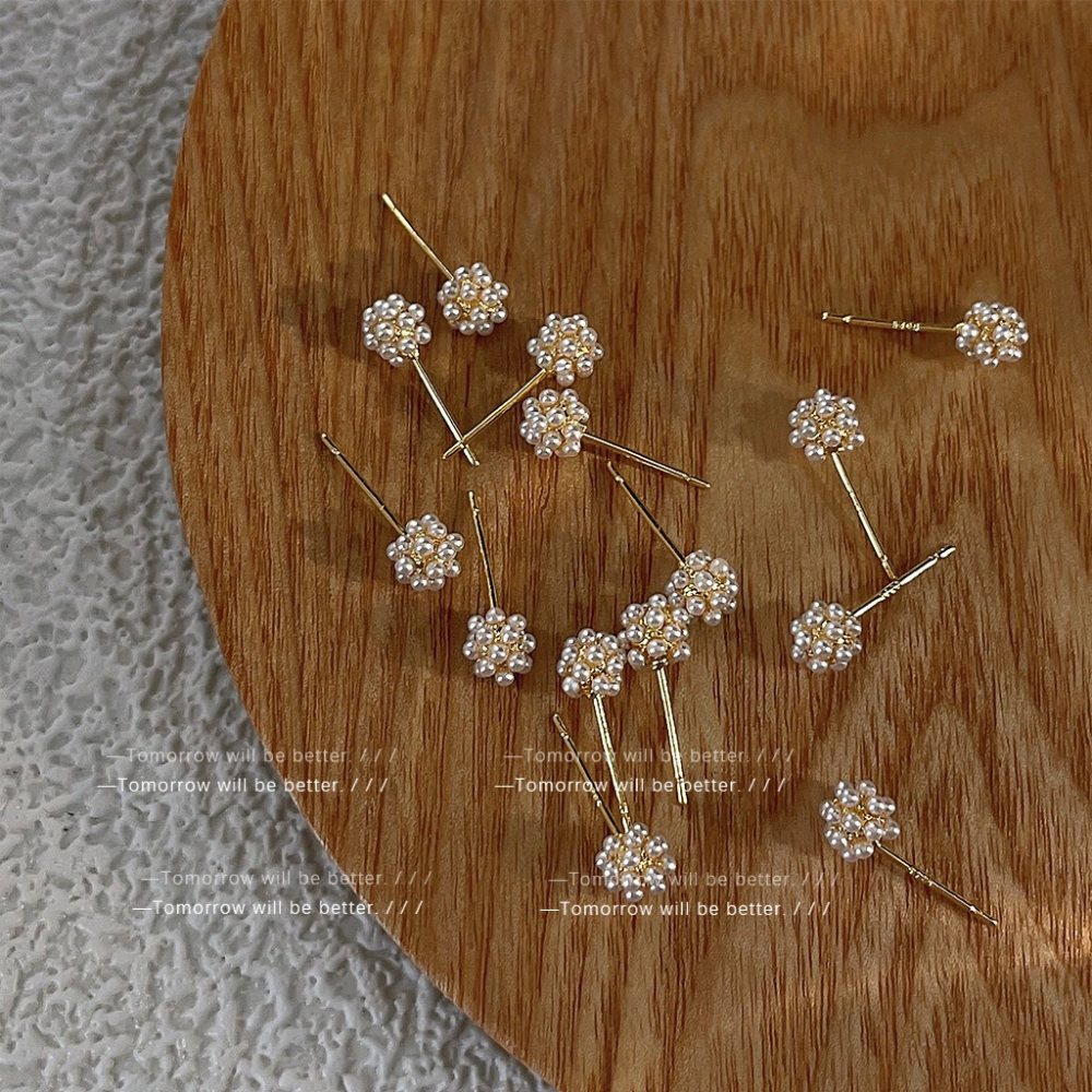 氣質珍珠球耳釘-細節圖4