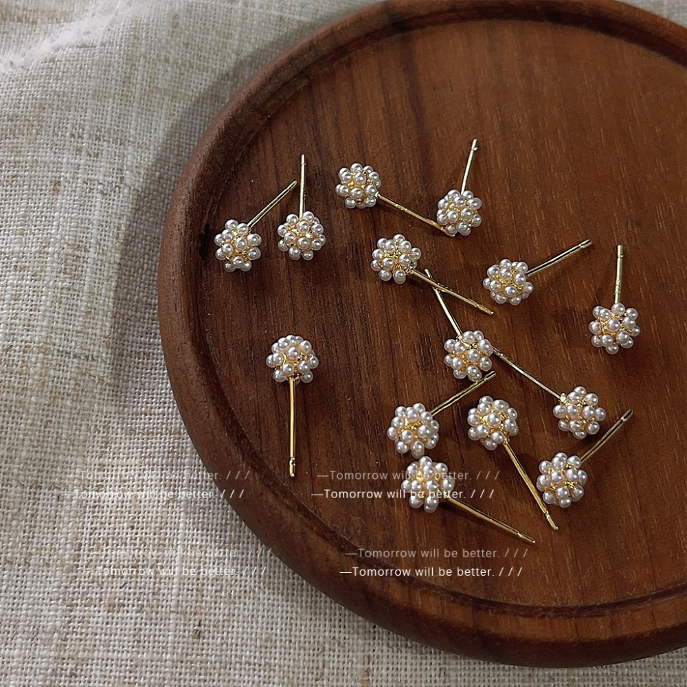 氣質珍珠球耳釘-細節圖5