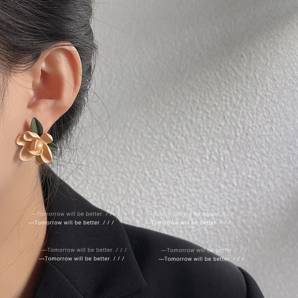 栀子花耳釘-細節圖3