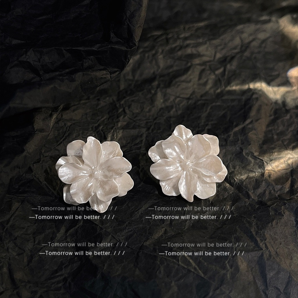 優雅透明立體花朵耳釘-細節圖4