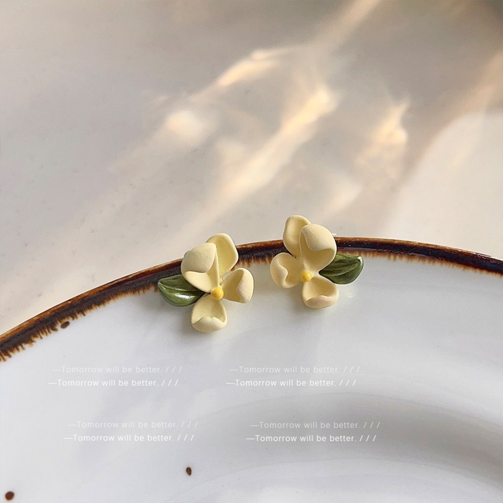 甜美夏季栀子花耳釘-細節圖3