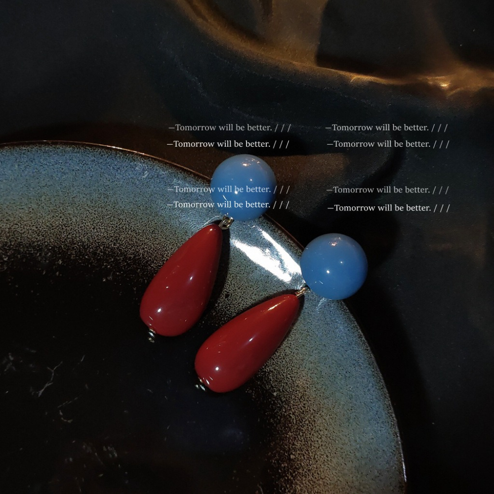 復古美式水滴耳釘-細節圖2