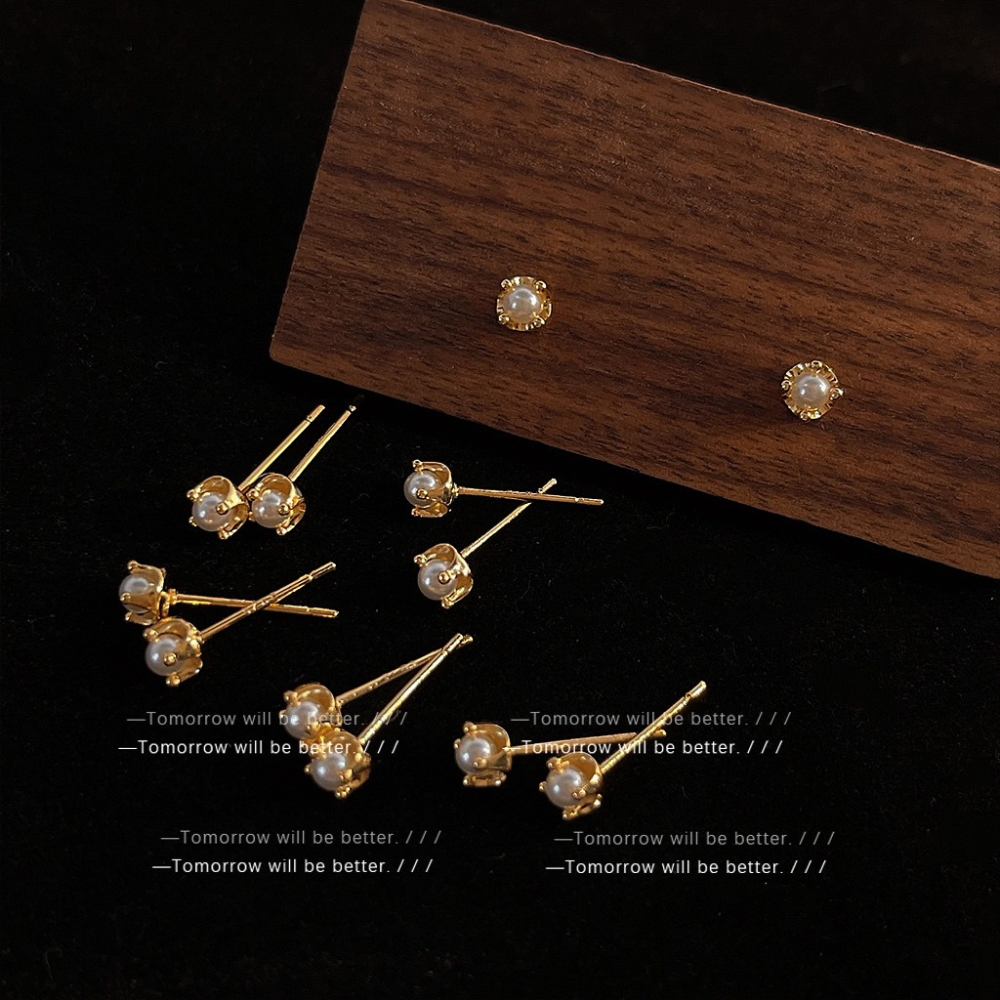 港風小珍珠耳釘-細節圖2