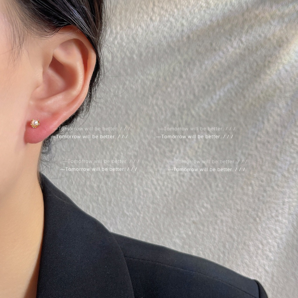 港風小珍珠耳釘-細節圖3