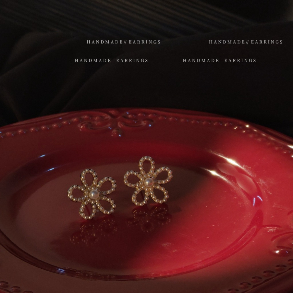 抹茶暈染簍空垂墜耳釘-細節圖2