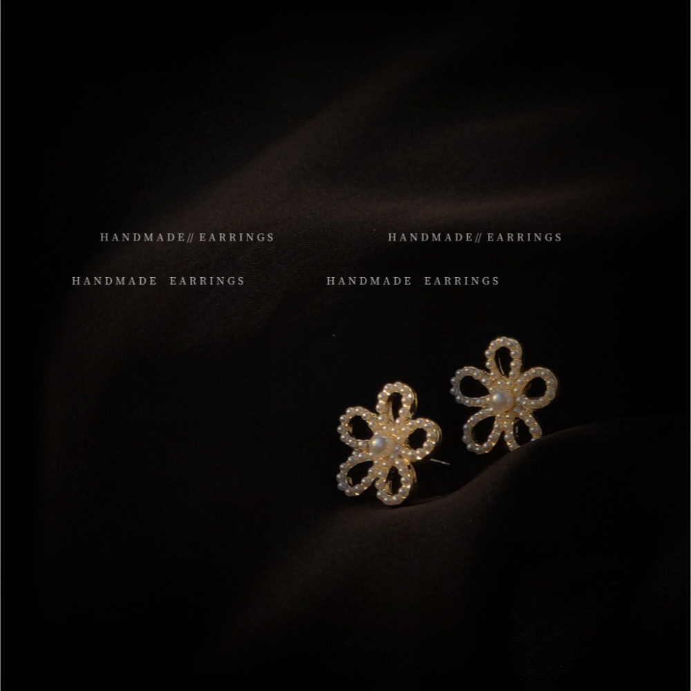 抹茶暈染簍空垂墜耳釘-細節圖3