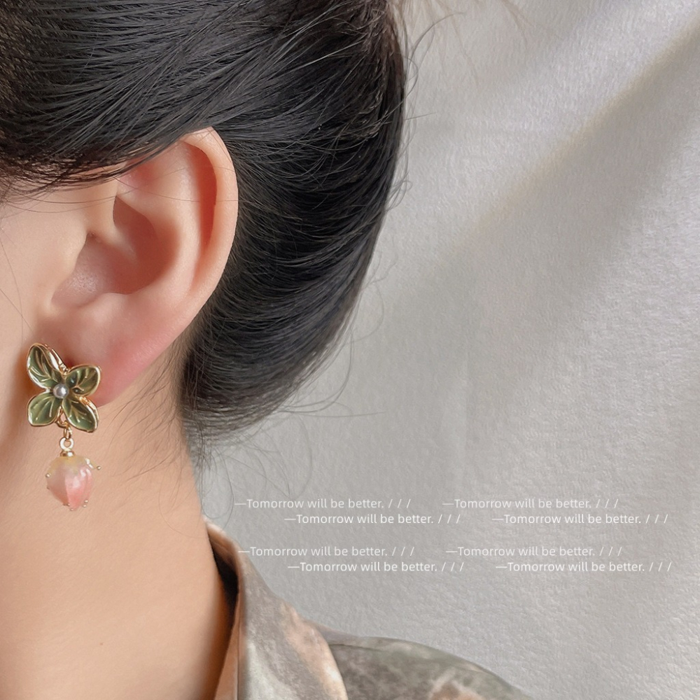 草莓冰沙甜美耳釘-細節圖3