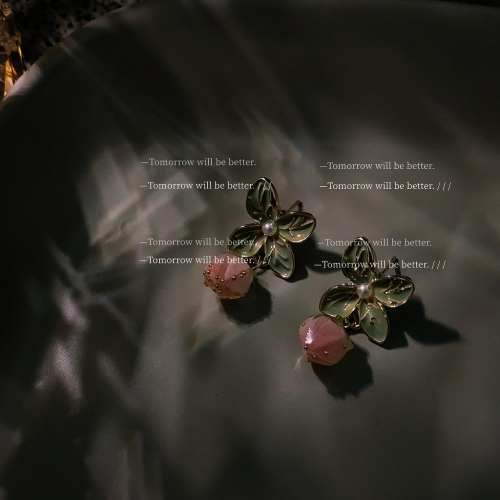 草莓冰沙甜美耳釘-細節圖4