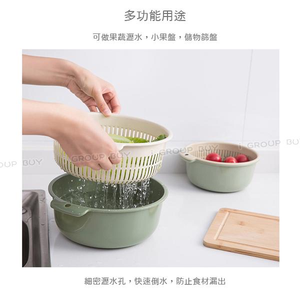 【i揪團】F113(新品現貨)雙層瀝水籃 廚房用品 洗菜籃 北歐風洗菜盆 瀝水盆 蔬果籃-細節圖6
