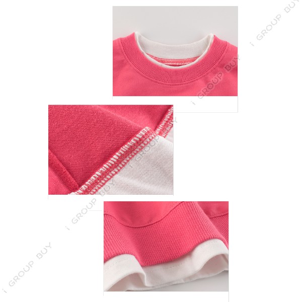 【i揪團】B40-0(現貨)兒童假兩件韓系衛衣/女童保暖上衣/秋冬衣服/童裝衣服-細節圖8