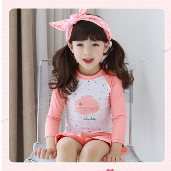 【i揪團】E78-1(新品現貨)女童裙式泳裝 裙式 中大童 兒童泳裝 分離式 兩件式 泳帽 泳衣 泳裙 防曬-細節圖3