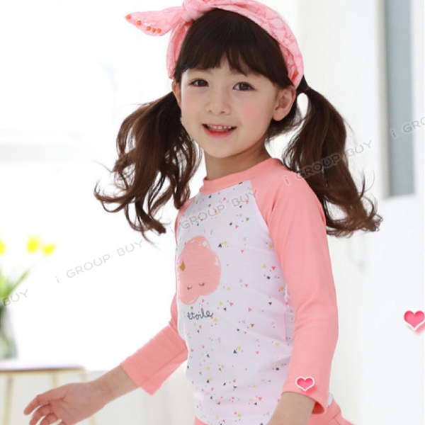 【i揪團】E78-1(新品現貨)女童裙式泳裝 裙式 中大童 兒童泳裝 分離式 兩件式 泳帽 泳衣 泳裙 防曬-細節圖5