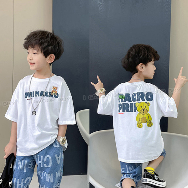 【i揪團】G28-7(新品現貨)男童棉質印花短袖上衣 中大童上衣  卡通印花短袖t恤  夏季兒童上衣-細節圖2