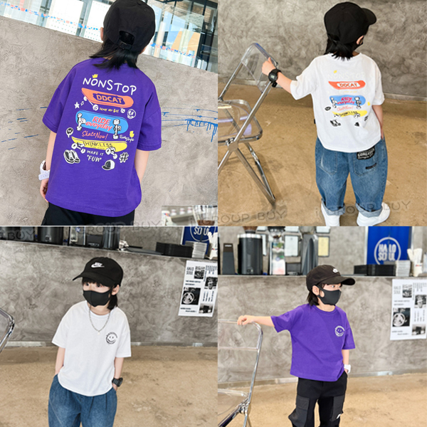 【i揪團】G28-7(新品現貨)男童棉質印花短袖上衣 中大童上衣  卡通印花短袖t恤  夏季兒童上衣-細節圖5