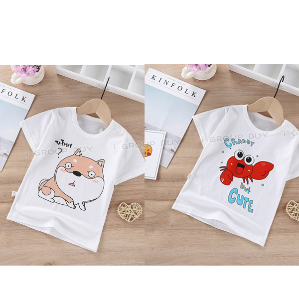 【i揪團】G31(新品現貨)男女童棉質短袖 上衣短袖  T恤 卡通印花 夏季兒童上衣-細節圖4