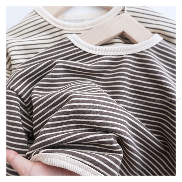 【i揪團】C02(新品現貨)秋冬薄款兒童長袖上衣T恤(寬版落肩)/兒童條紋上衣/女童長袖/男童長袖/童裝-細節圖6