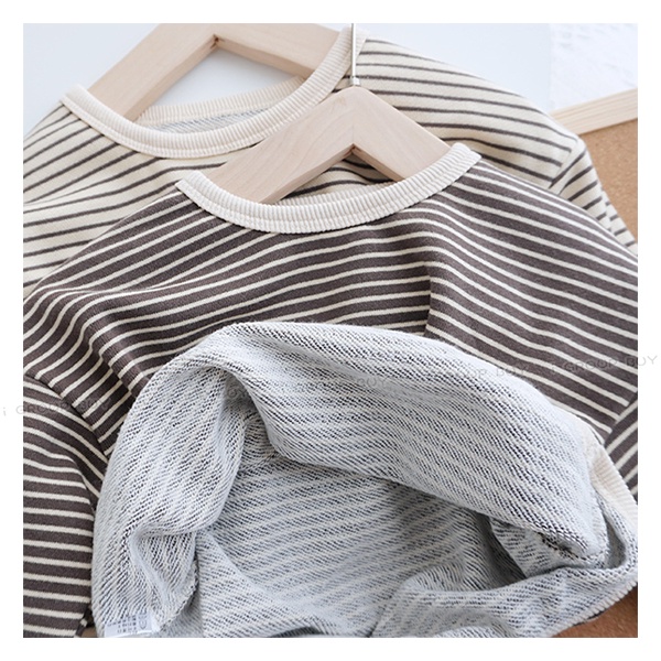 【i揪團】C02(新品現貨)秋冬薄款兒童長袖上衣T恤(寬版落肩)/兒童條紋上衣/女童長袖/男童長袖/童裝-細節圖7