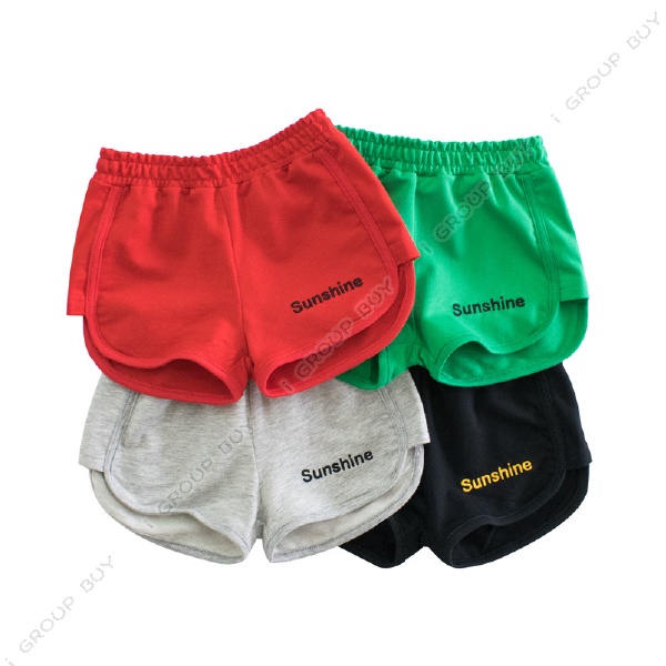 【i揪團】B99-0(現貨)兒童夏季刺繡男童女童短褲/真理褲/運動褲/休閒褲/睡褲/小孩褲子-細節圖2