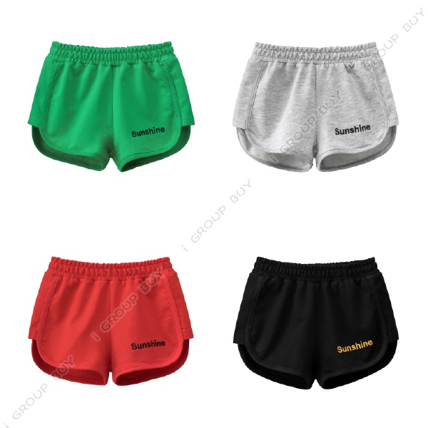 【i揪團】B99-0(現貨)兒童夏季刺繡男童女童短褲/真理褲/運動褲/休閒褲/睡褲/小孩褲子-細節圖3