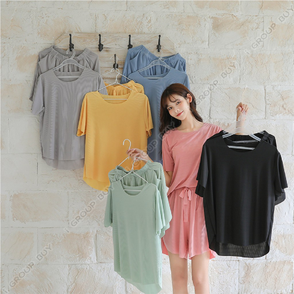 【i揪團】F25-4(現貨)涼爽睡衣 睡衣套裝 冰爽套裝 休閒套裝 短褲短袖套裝 兩件式 睡衣-細節圖2