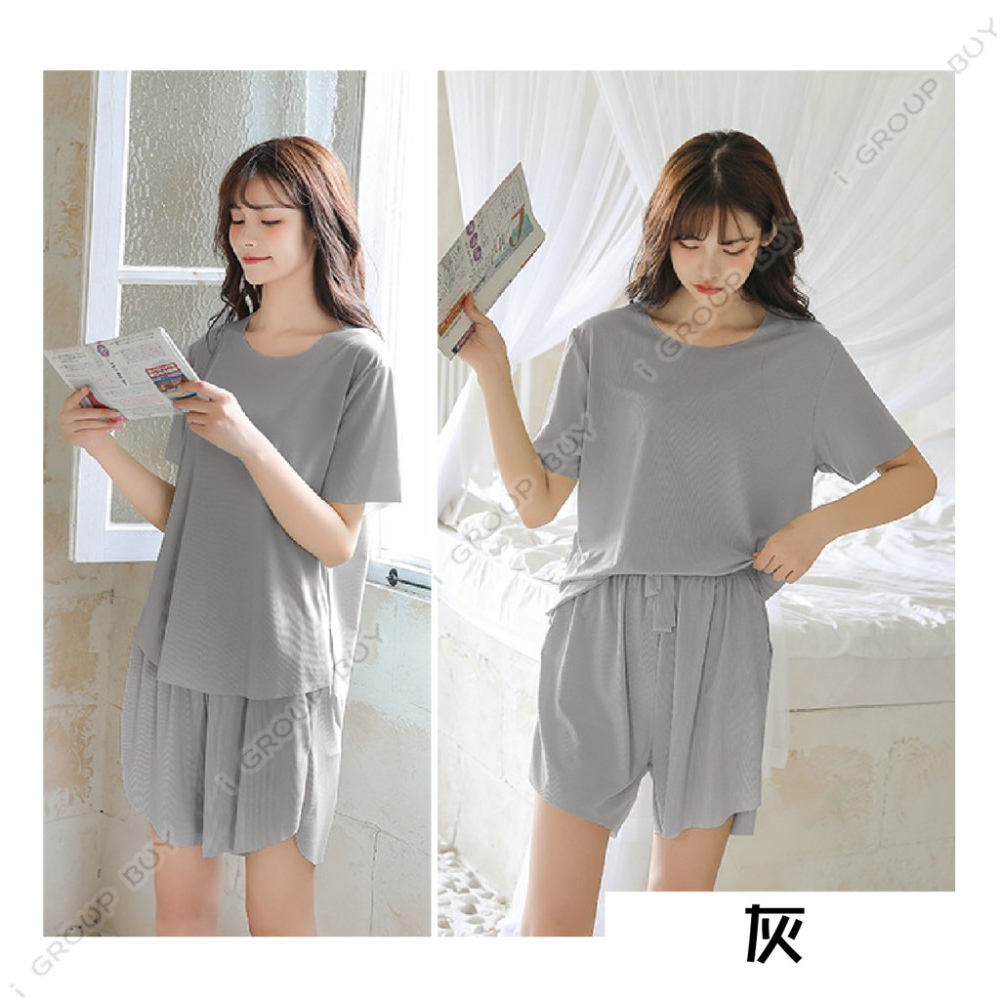 【i揪團】F25-4(現貨)涼爽睡衣 睡衣套裝 冰爽套裝 休閒套裝 短褲短袖套裝 兩件式 睡衣-細節圖3