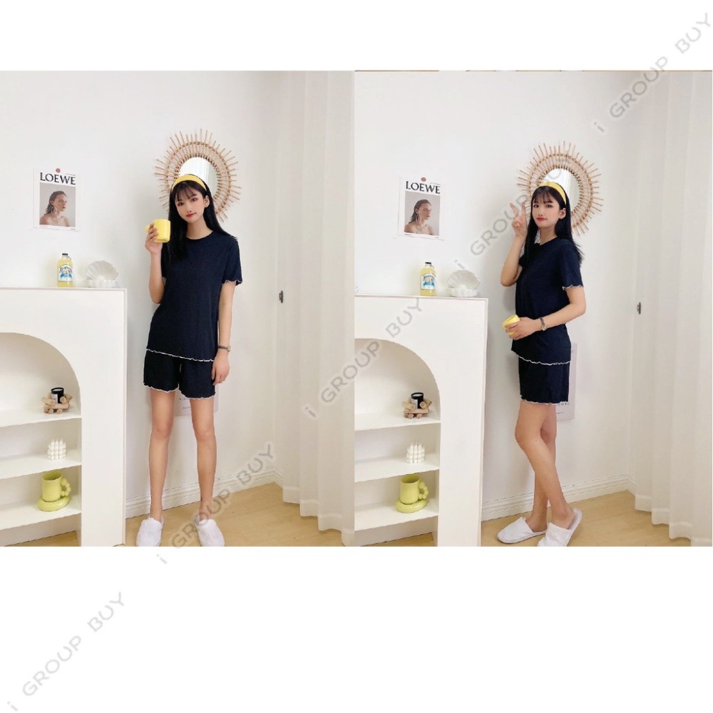 【i揪團】F99(現貨)春夏少女花邊套裝/上衣+短褲/居家休閒服-細節圖5