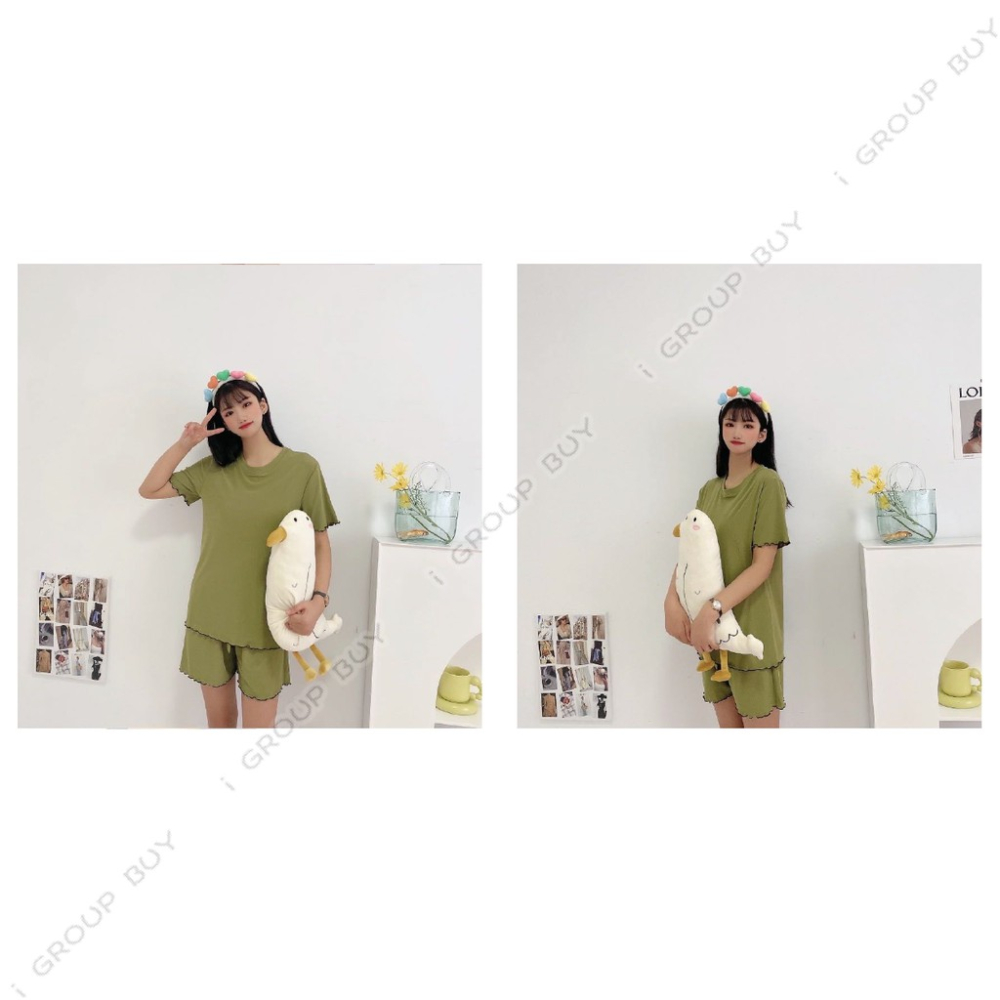 【i揪團】F99(現貨)春夏少女花邊套裝/上衣+短褲/居家休閒服-細節圖6