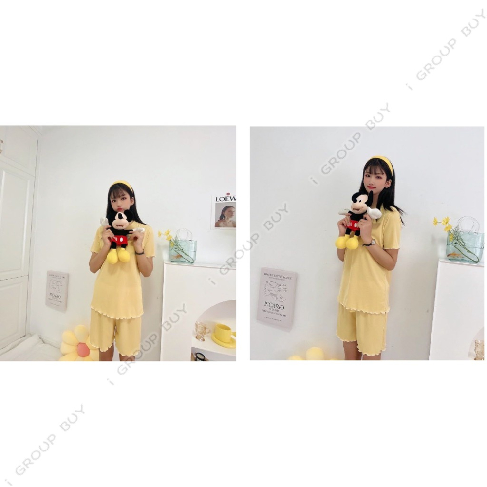 【i揪團】F99(現貨)春夏少女花邊套裝/上衣+短褲/居家休閒服-細節圖7