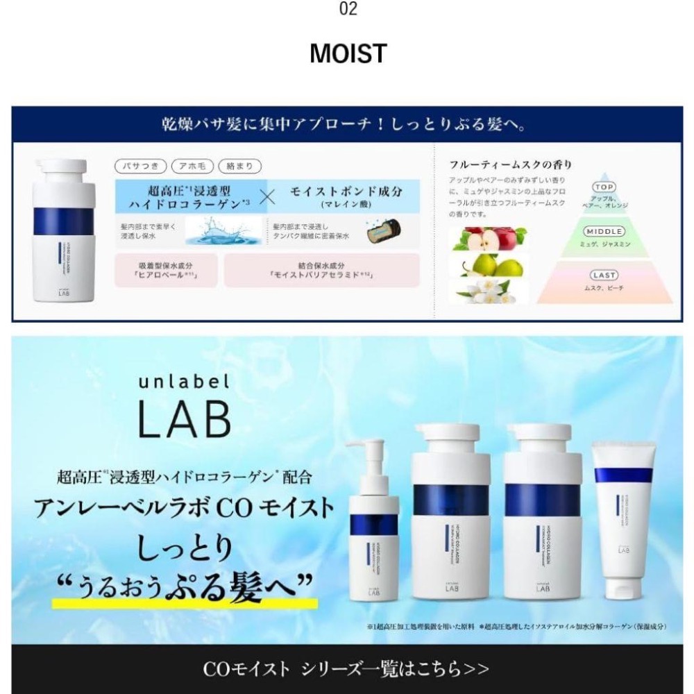 現貨🇯🇵日本✈️Unlabel LAB 超柔順亮澤玫瑰角蛋白護髮素-400ml-細節圖5