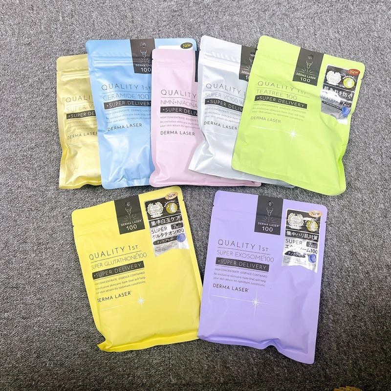 現貨🇯🇵日本✈️皇后面膜 Quality 1st Derma Laser 面膜 7枚 金/銀/藍/綠/粉/紫/黃/黑/紅-細節圖3