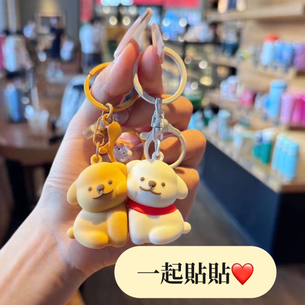 ￼線條小狗磁吸鑰匙扣情侶好友可愛吊飾-細節圖3