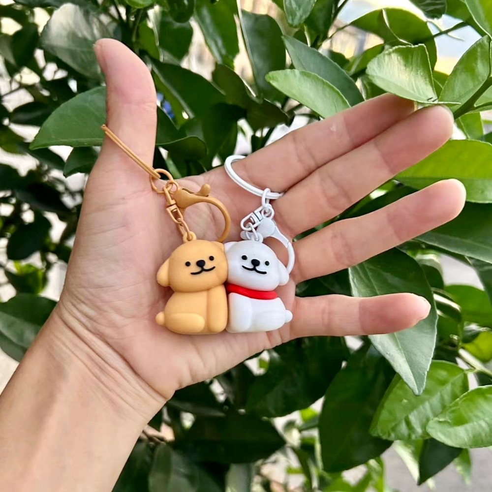 ￼線條小狗磁吸鑰匙扣情侶好友可愛吊飾-細節圖8