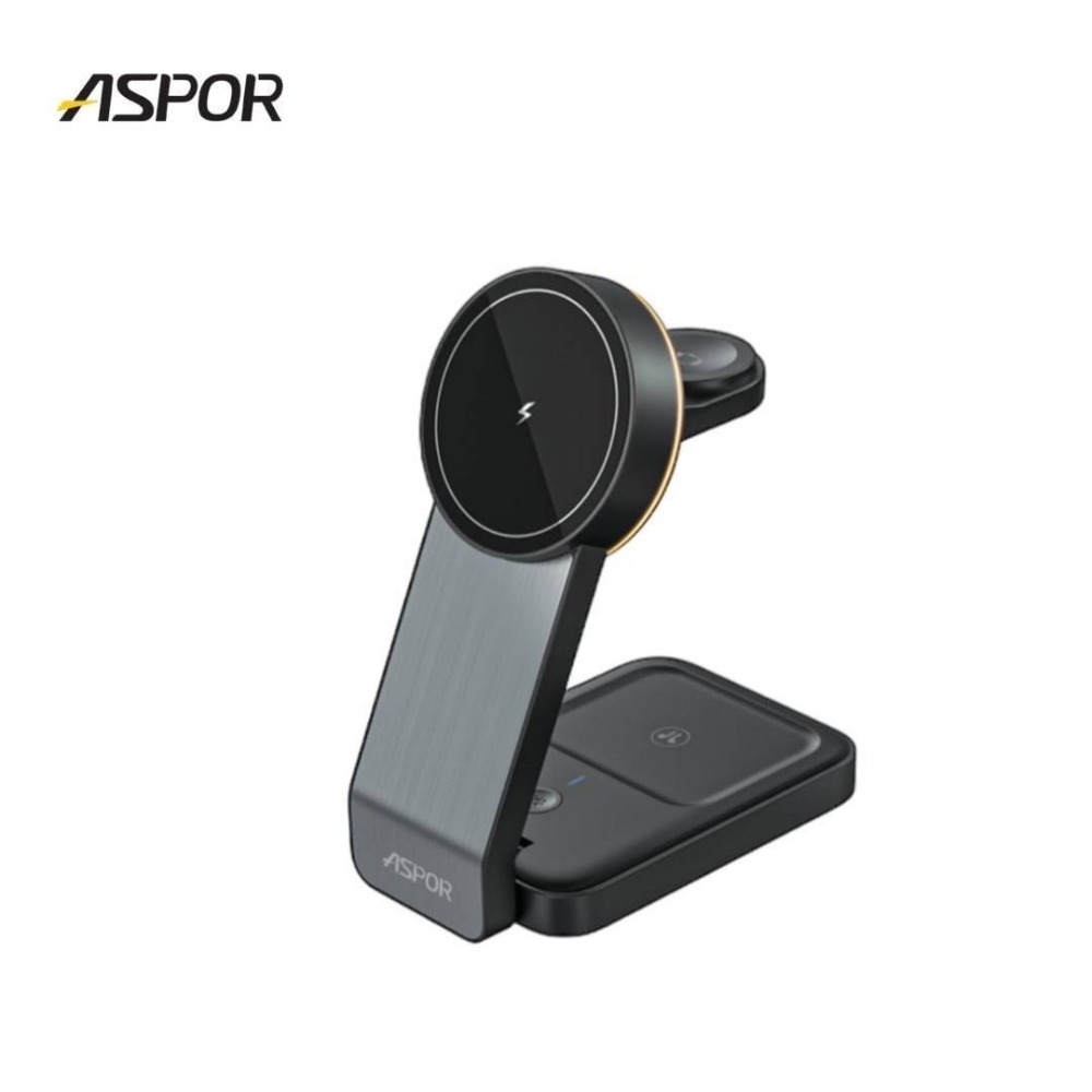 ASPOR 摺疊多合一磁吸無線充電座 W22 小夜燈款 強力磁吸 可充手機 手錶 耳機-規格圖6