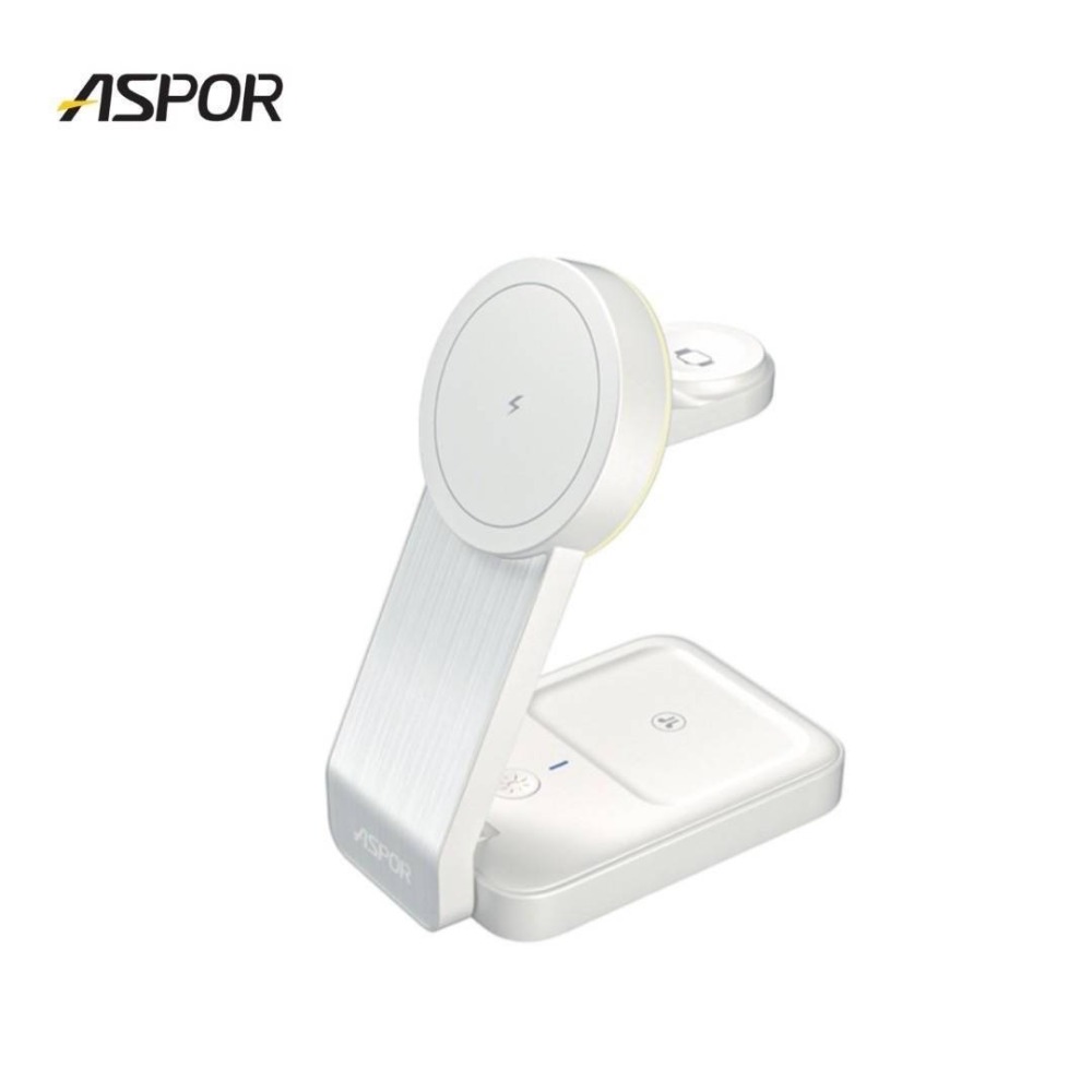 ASPOR 摺疊多合一磁吸無線充電座 W22 小夜燈款 強力磁吸 可充手機 手錶 耳機-規格圖6