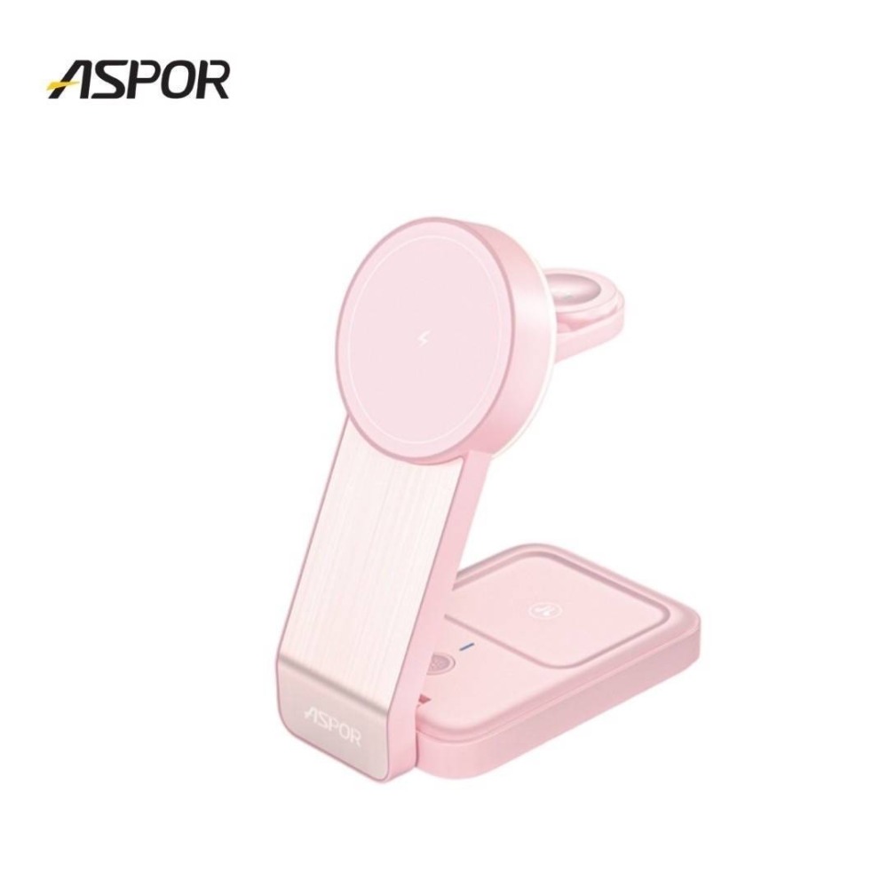 ASPOR 摺疊多合一磁吸無線充電座 W22 小夜燈款 強力磁吸 可充手機 手錶 耳機-規格圖6