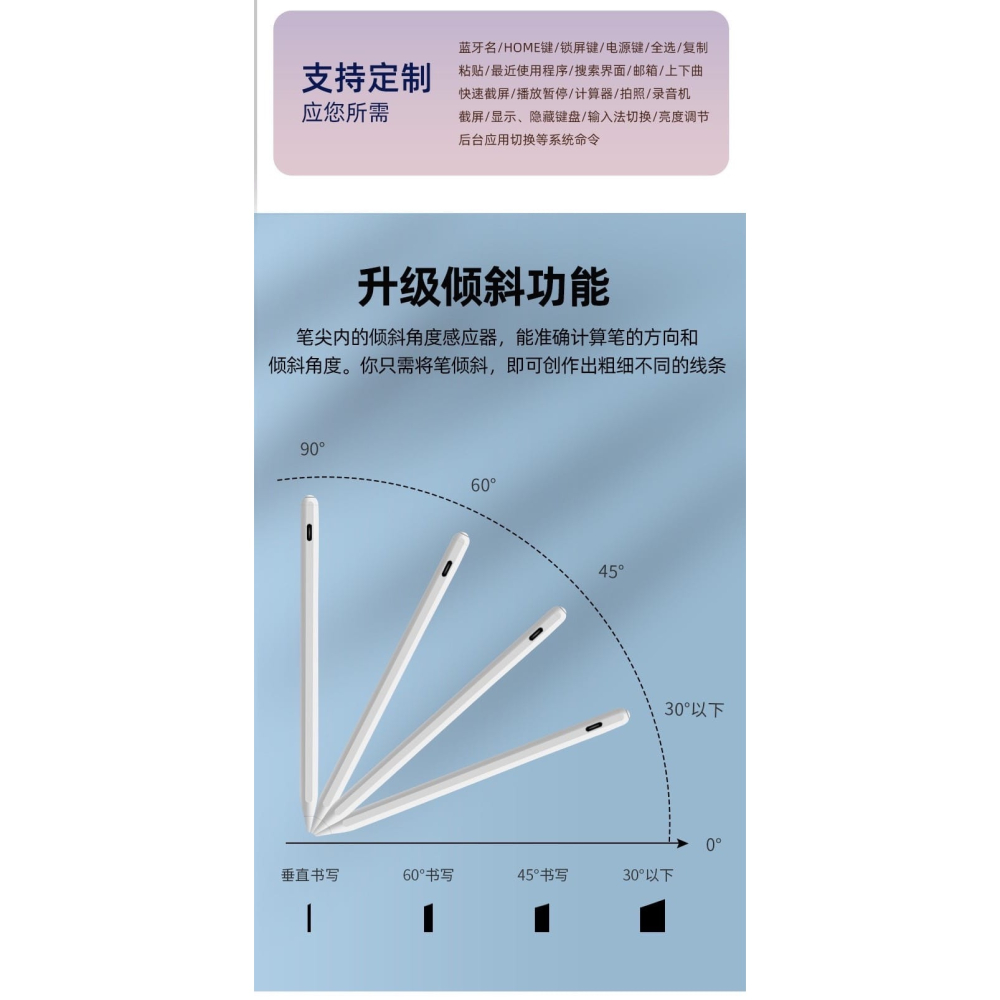 適用於 iPad專用磁吸充電藍牙電容筆 雙模式充電 寫字/繪畫/筆記好幫手 觸控筆-細節圖6