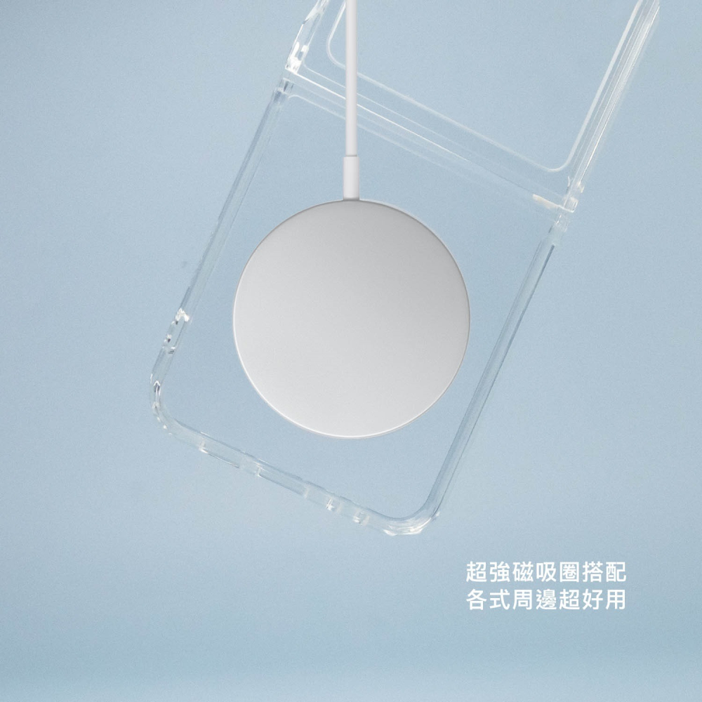 適用於 三星 Z Flip 6 ↗Dapad 磁吸空壓雙料保護殼↙手機殼 磁吸殼 一體成型 透明殼 裸機感-細節圖6