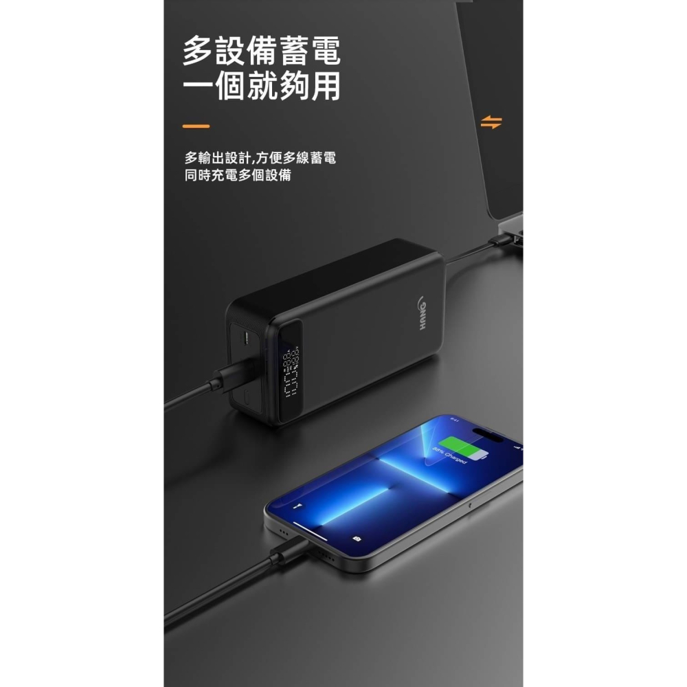 【HANG 自帶線行動電源】無線行動充 大容量30000mAh 充電寶 LED電量顯示 PD10-細節圖5