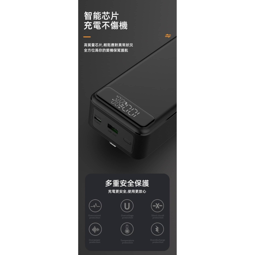 【HANG 自帶線行動電源】無線行動充 大容量30000mAh 充電寶 LED電量顯示 PD10-細節圖6