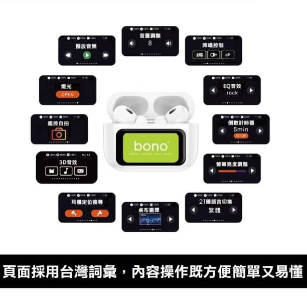 【bono數顯ANC藍芽耳機】BH-911 ANC / ENC 降噪藍牙耳機 多功能螢幕觸控 絕美音質-細節圖4