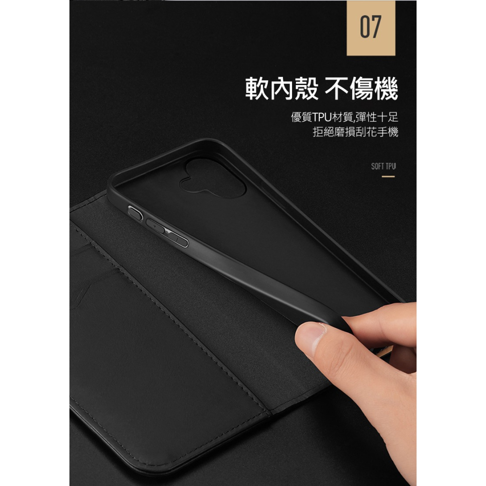 【Hivo系列】適用於 Apple iPhone 16 Pro真皮保護套 側掀皮套 可站立 可插卡 手機皮套-細節圖9