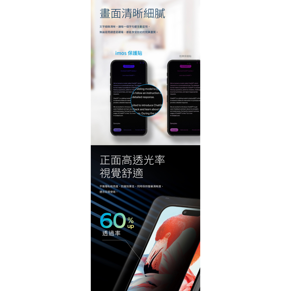 【imos RPF60低藍光玻璃貼】適用於 iPhone 16 Pro Max 美國UL認證 3D防窺黑邊玻璃貼 玻璃膜-細節圖5