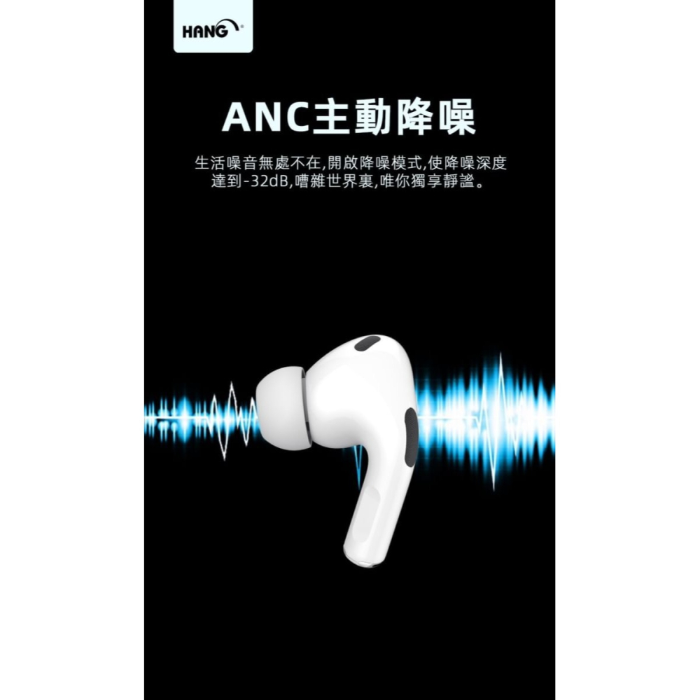 【HANG 屏顯智能藍芽耳機】W01 超長待機 藍牙5.3 藍牙耳機 ANC降噪 HiFi音質-細節圖4