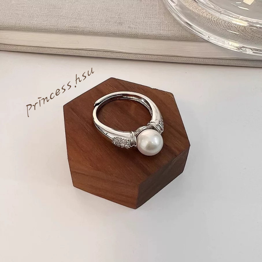 單顆珍珠造型戒指(金/銀)-規格圖3