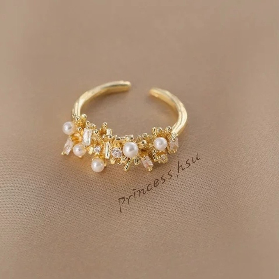 法式珍珠戒指(金色)-規格圖2