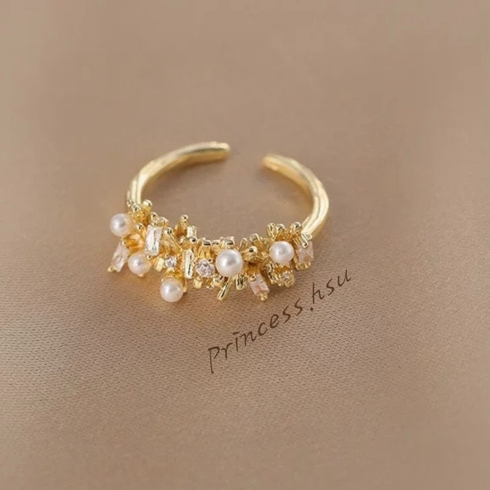 法式珍珠戒指(金色)-規格圖2