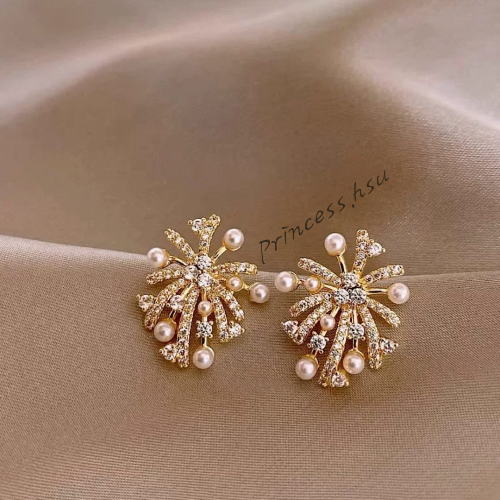 鑲鑽煙花不規則耳環-細節圖2