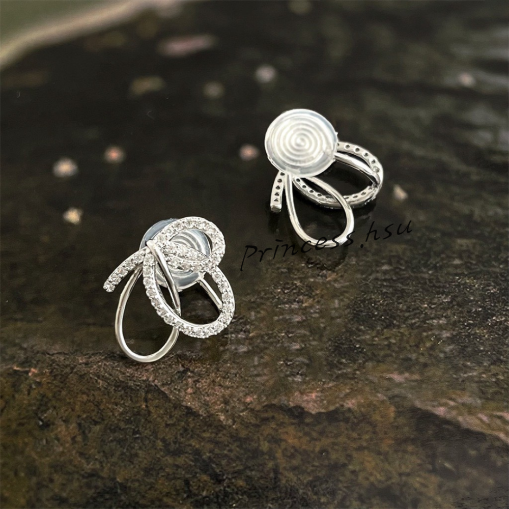 蝴蝶結簍空耳夾(銀)-細節圖2